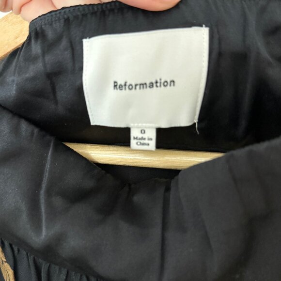 Reformation Strapless Black Brown Floral Gown Maribelle Night Garden - Picture 3 of 4